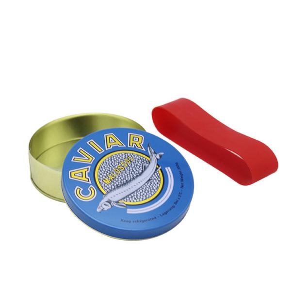Lightweight Round Caviar Packaging , Empty Caviar Cans 100g 125g 250g 500g