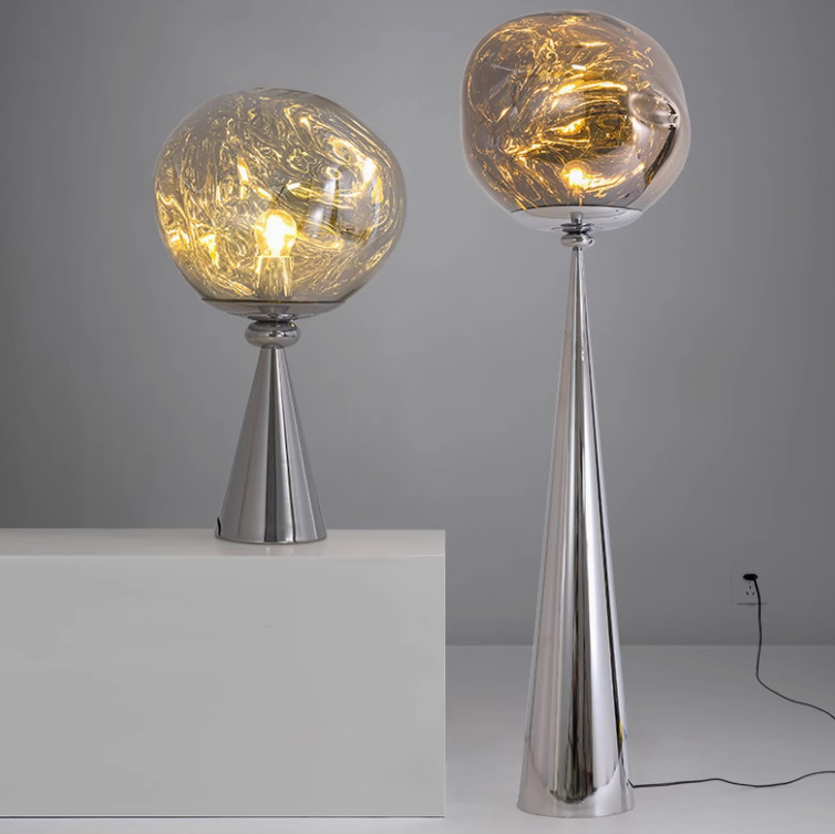 Nordic silver table lamp modern simple bedroom bedside ball light floor lamp