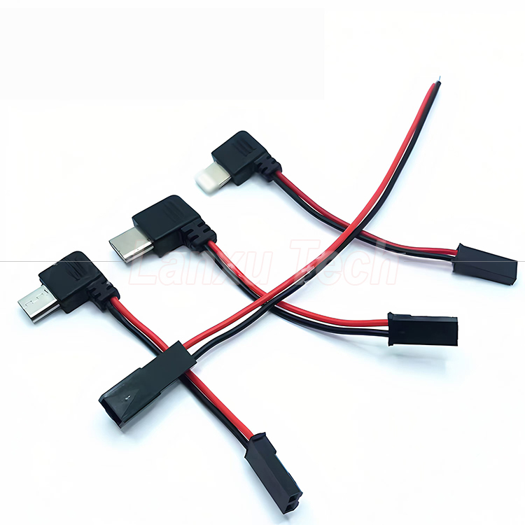 90 Degree Right Angle USB 8 Pin Micro Type C to JST SYP Connector Cable for Motorcycle Rider Magnetic Cell Phone Holder