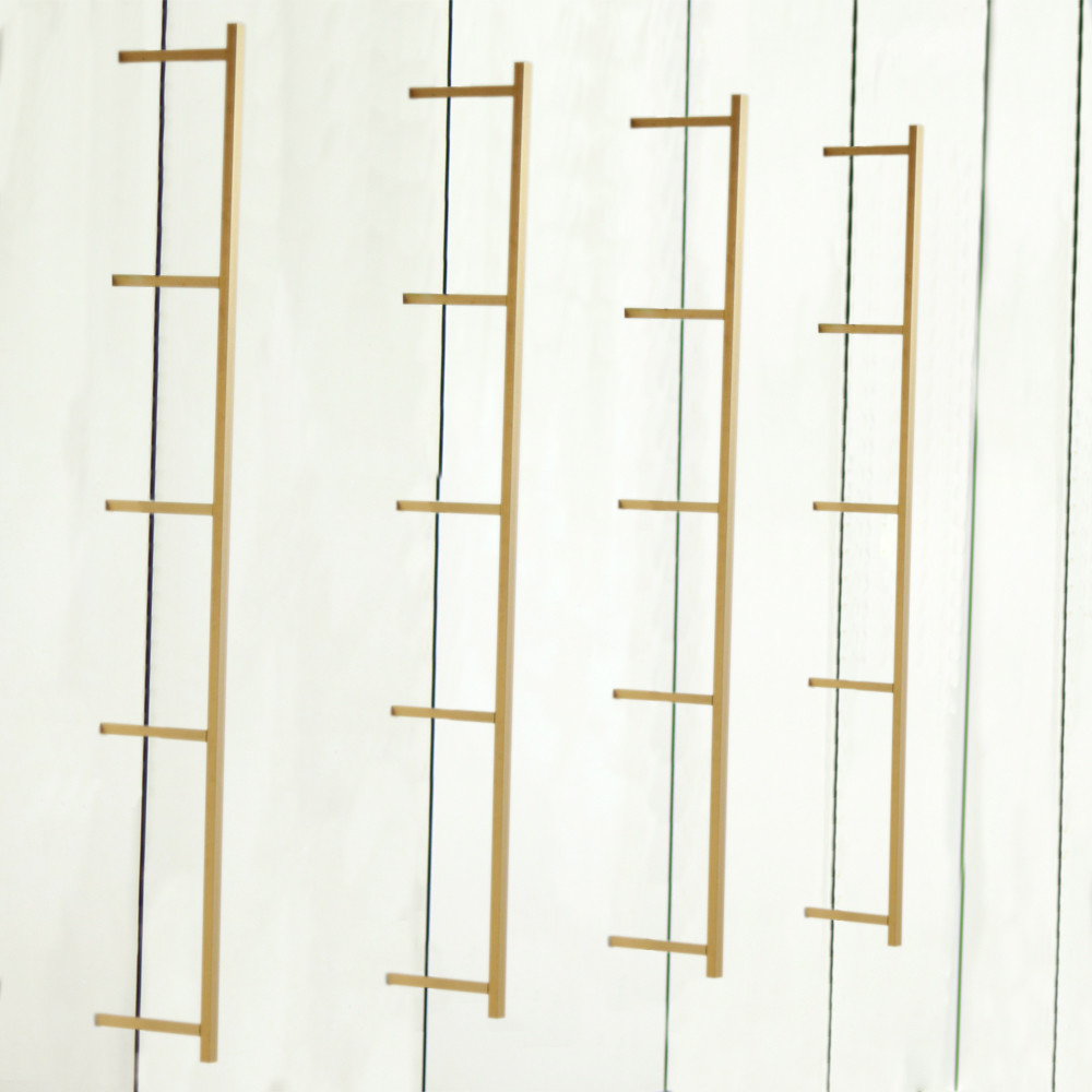 SGS 3 Layer Gold Aluminum Metal Frame Wall Shelf 820mm For Home Decor