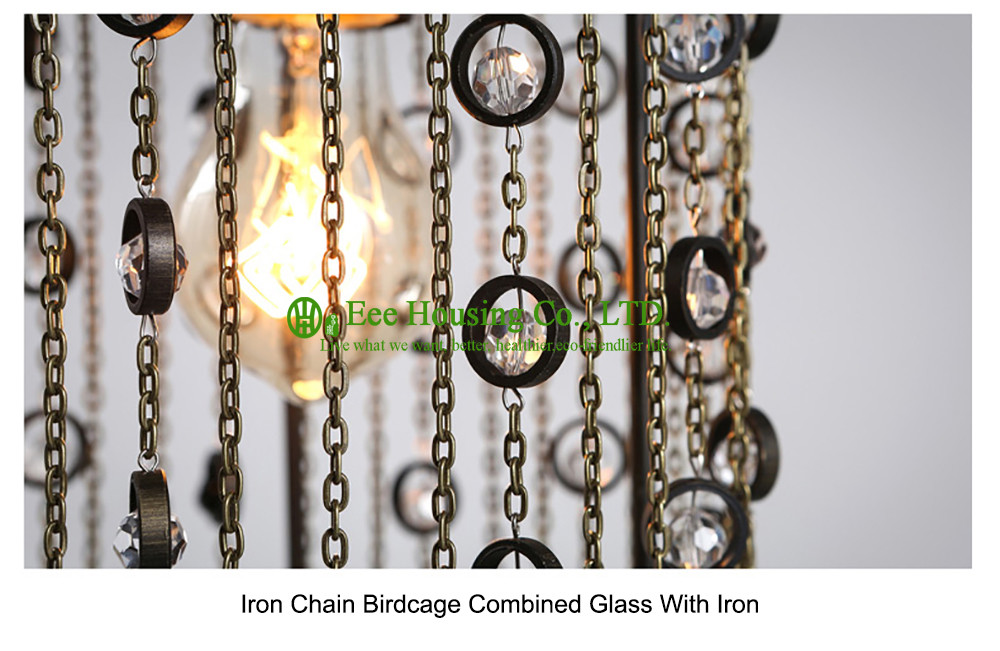 Crystal Ceiling lamp suspended ceiling lighting interior Bridcage chandeliers & pendant lights