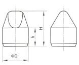 High Strength Tungsten Carbide Studs , Rock Drill Bit Components