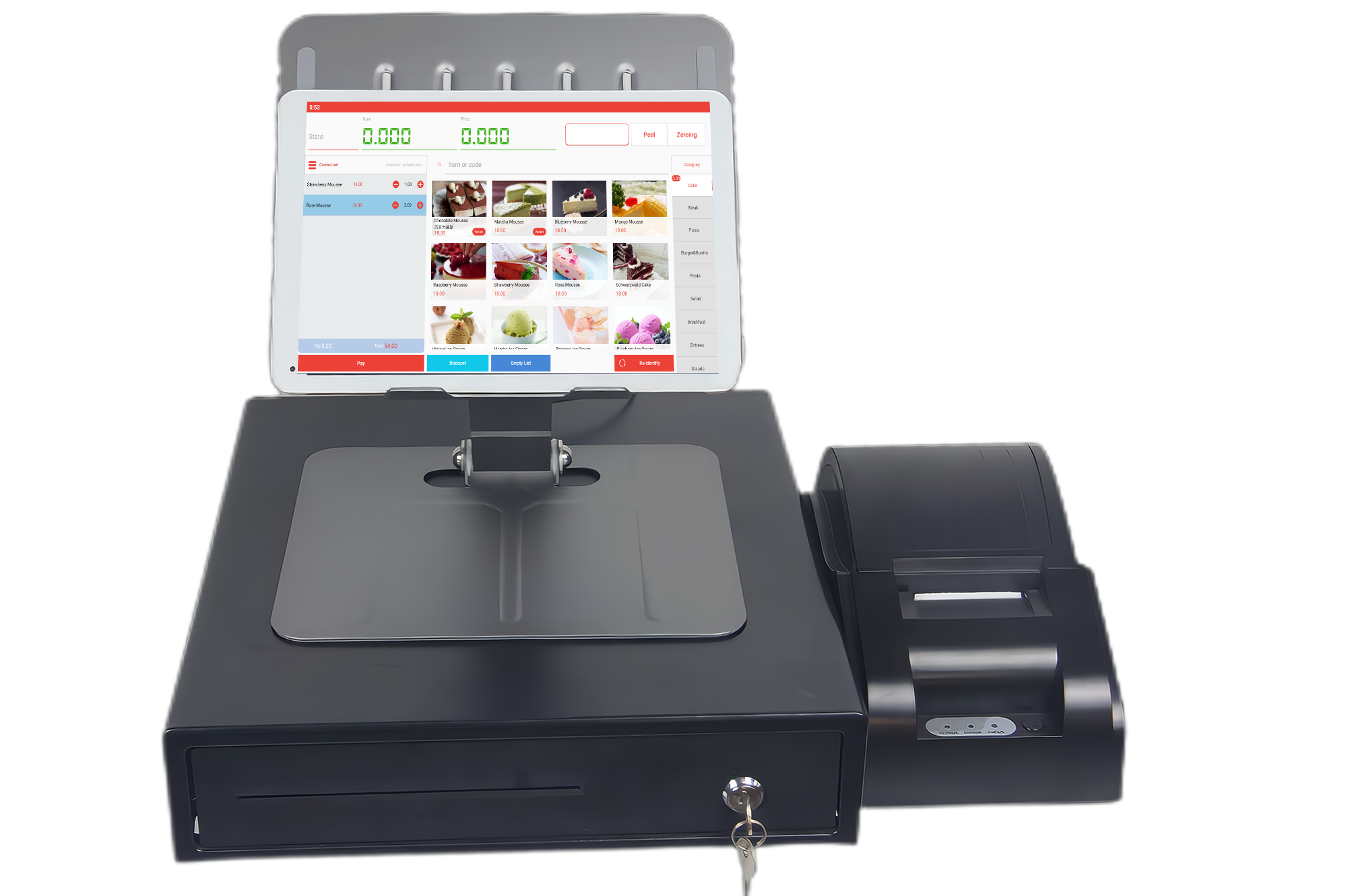 Foldable Tablet POS Machine with 9.7 inch IPS Display and Cash Drawer for Retail Shop