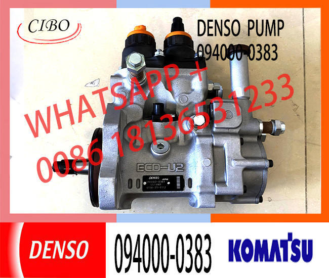 094000-0383 DENSO Diesel Engine Fuel pump 094000-0383 6156-71-1112 for KOMATSU excavator PC400-7 PC450-7