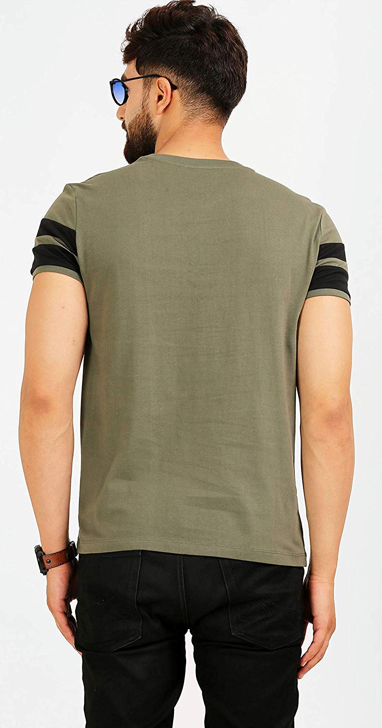 Solid Pattern Stylish Mens T Shirts Plain Dyed Technics Jersey Fabric Customized Color