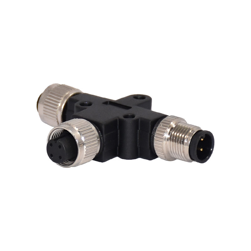 Rigoal 4pins M12 Waterproof Connector Female To Male T Type Cable Connector