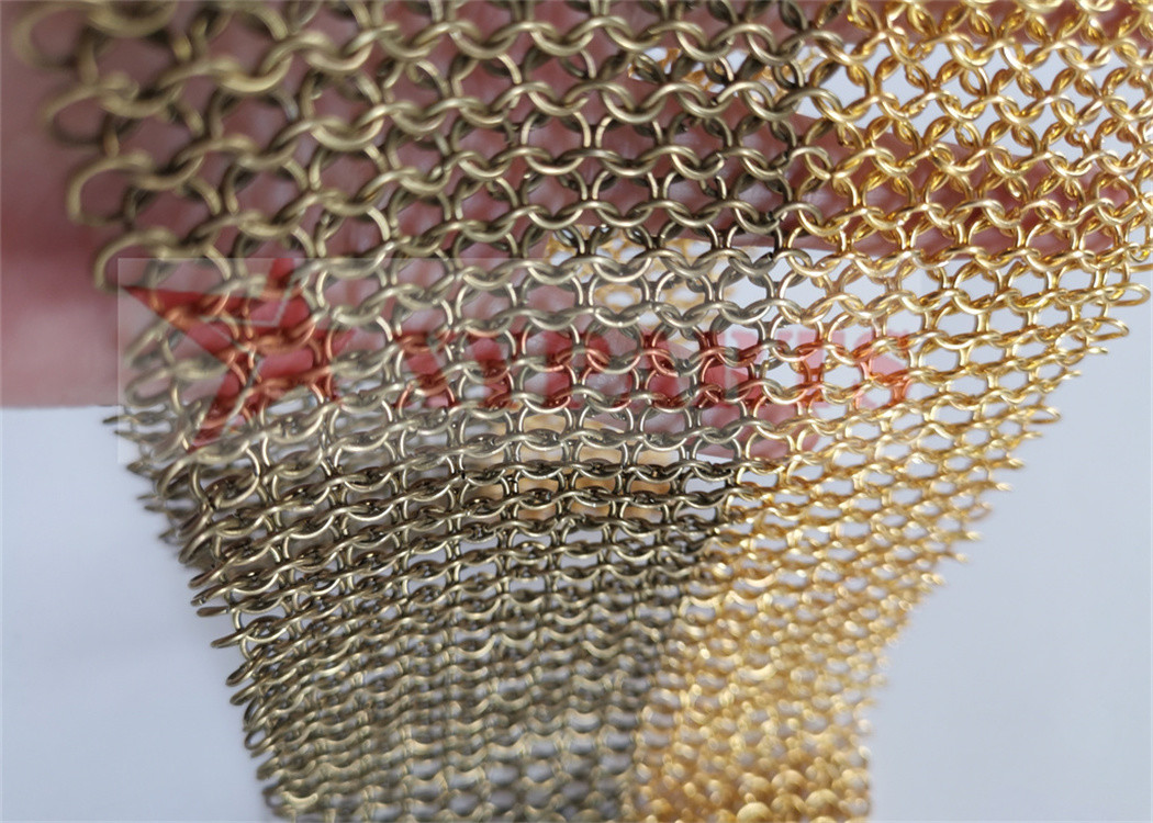 1.5mm*15mm Welded Chainmail Curtain With Metal Rings For Interior Decoration