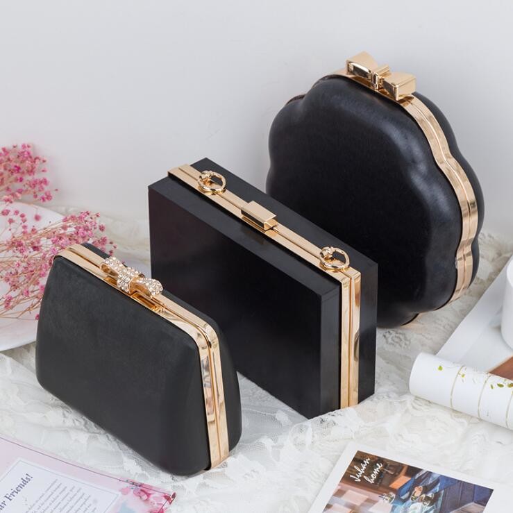 16.5*11*7cm Bow Clasp DIY Metal Clutch Frame Customed Logo