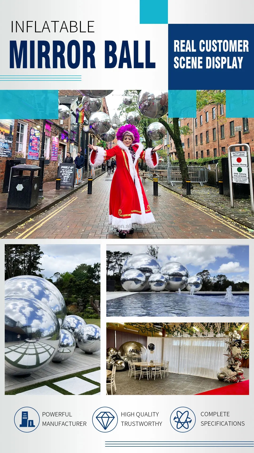 Hanging Reflective Inflatable Advertising Balloons Size 1.5m