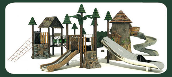 Anti Static Wooden Garden Slide , Childrens Wooden Slide Jungle Series 3-14 Years Old