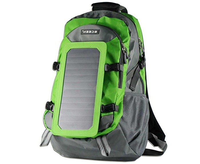 Outdoor Camping Solar Charger Bag / Solar Powered Backpack Polyester Material