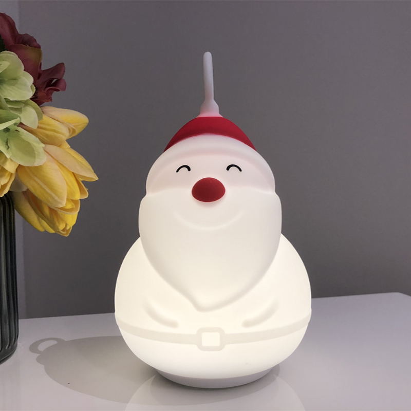 Christmas Night Light For Kids Lamp Cute Lamp 16 Colors Tap Silicone Kids Night Light USB Rechargeable Baby Night Lights