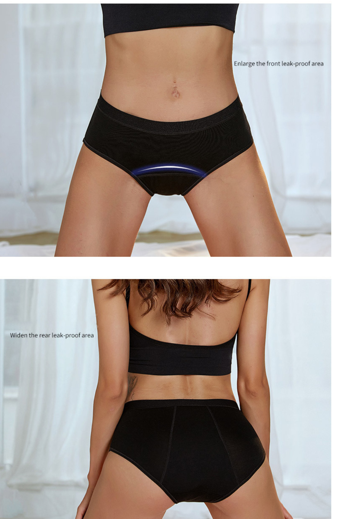 Sexy Maternity Period Panties Underwear 4 Layers Breathable Reusable Menstrual Panties