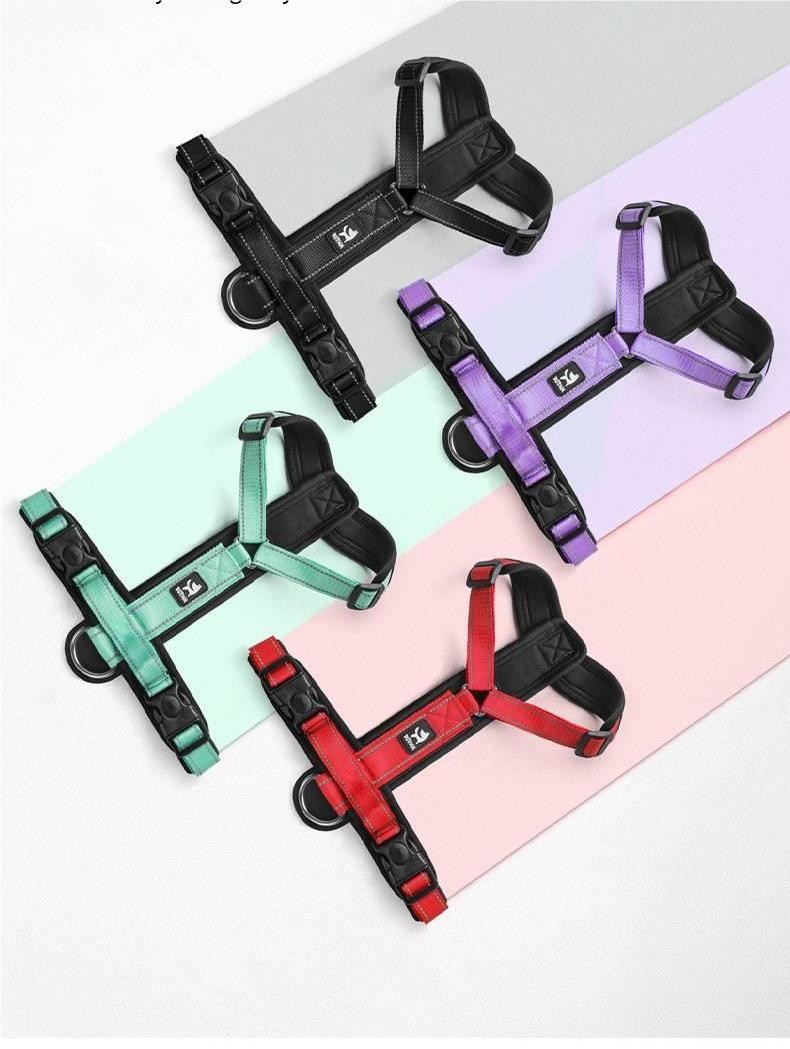 Reflective Strips Milk Silk Design Pet I Shaped Harness Leash For Dogs