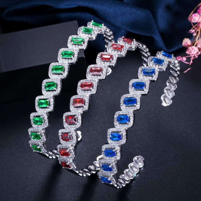 Fashion Cubic Zirconia Bracelet Bangle Chain Bracelets For Women Gold Silver Color Hand Chain CZ Bracelet Jewelry