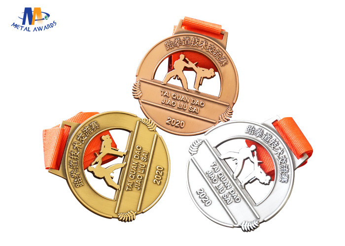 Die Cast Sport Stock Medals Antique Gold / Silver / Copper Plating