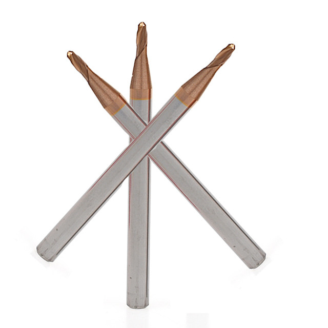 Solid Tungsten Carbide End Mills 2 Flutes R2.5 For Hardened Steel