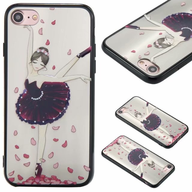 iPhone Leather Varnished Embossed Protective Case with Goddess