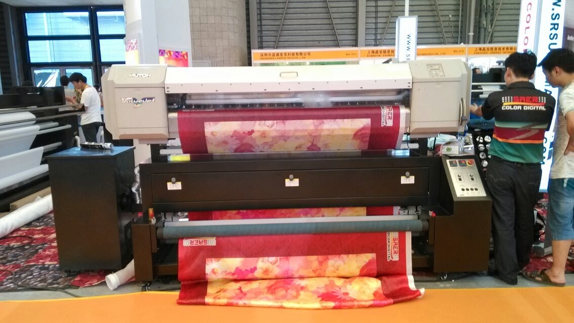 Polyester Textile Mutoh Sublimation Printer Inkjet Printer Roll To Roll Dual CMYK Color