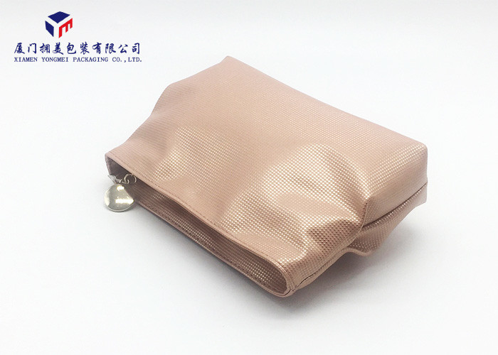 Flesh Colored Womens Leather Makeup Bag Special Design Makes More Attractive