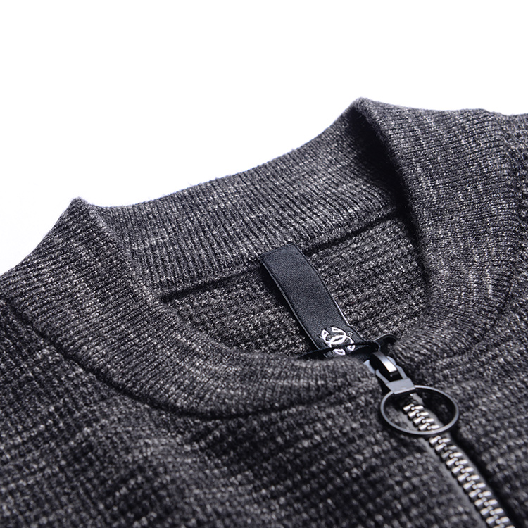 Zipper Up Mens Warm Winter Sweaters Striped Cardigan Sweater Low MOQ