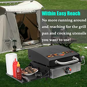 Griddle Side Shelf Tray for Blackstone 17"/ 22"/ 28" Side Grill Caddy Rack Storage Tray with Paper Towel Holder