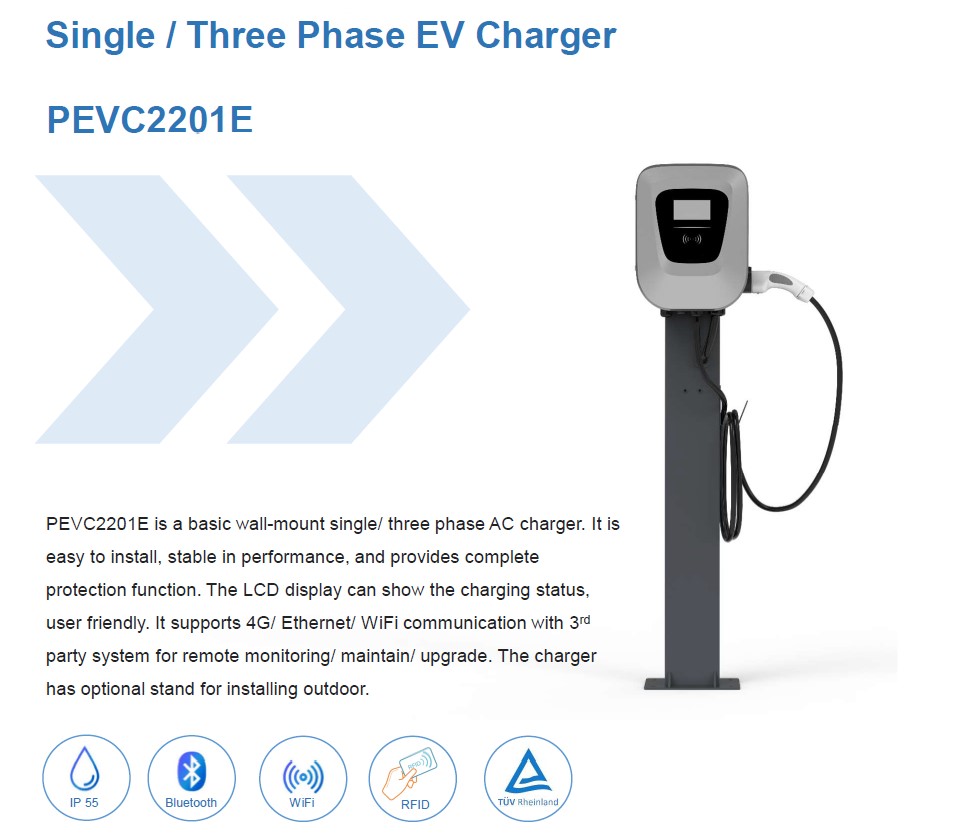 Highfly CE 11kW 16A American Standard EV Charger Single Phase AC EV Charger Home Ac Charging Wall-Mounted EV Charging Station