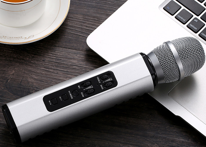 32GB Micro SD Card Bluetooth Speaker 2000Ah Battery 4 In 1 Karaoke Microphone