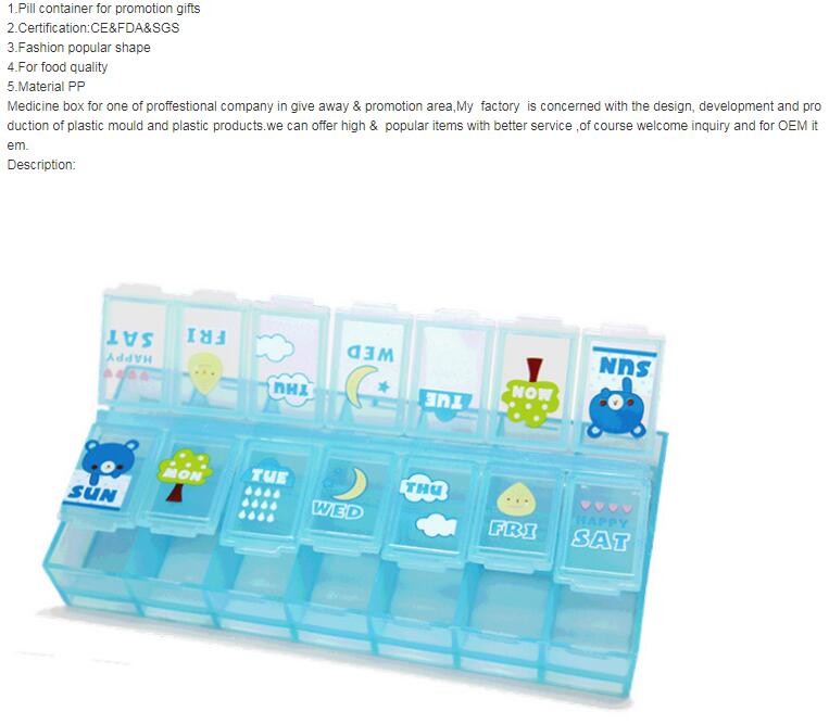 28 compartment column shape plastic pill storage box with pill crush box, Conventional eco-friendly 4 grids plastic trav