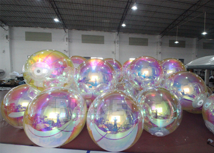 Giant PVC Dazzling Floating Inflatable Colorful Mirror Ball Decorative Inflatable Iridescent Mirror Balls