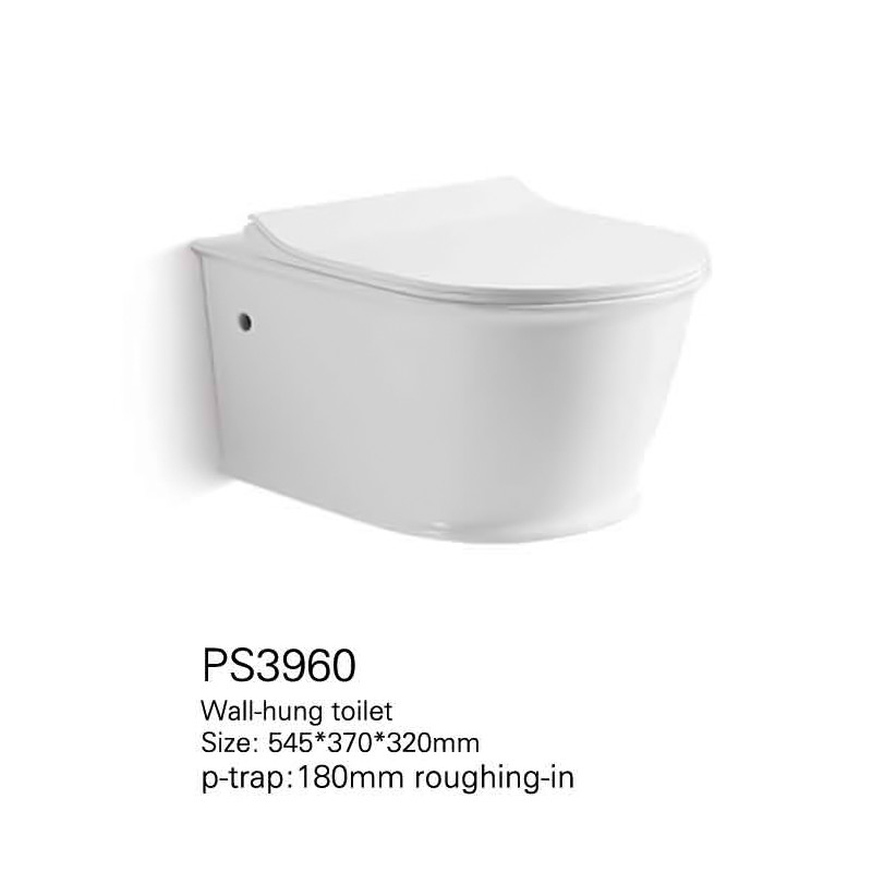 Rimless One Piece Wall Mounted Toilet Anti Scratch Easy Cleaning