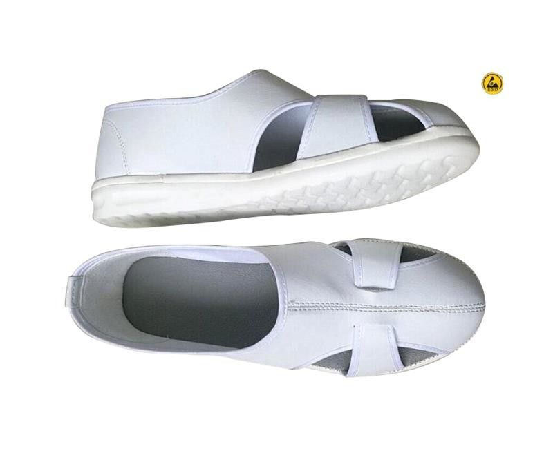 Japanese Style Exquisite Hand Made ESD Footwear White Grey Butterfly Style For Cleanroom
