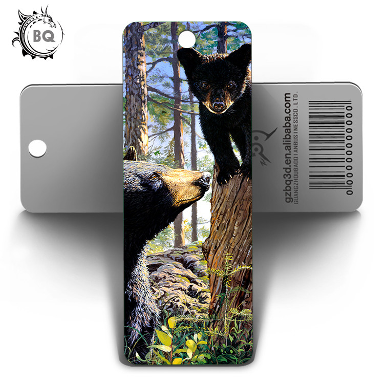 Custom Lovely Dog Lenticular 3D Animal Bookmarks With Tassel For Gifts And Souvenirs