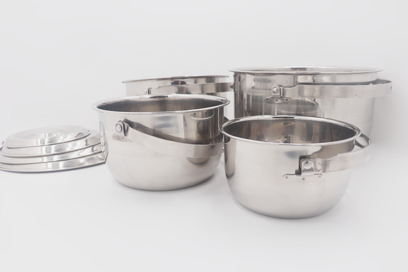 21cm Travel Camping Outfit Cooking Sets Stainless Steel Basin Lid