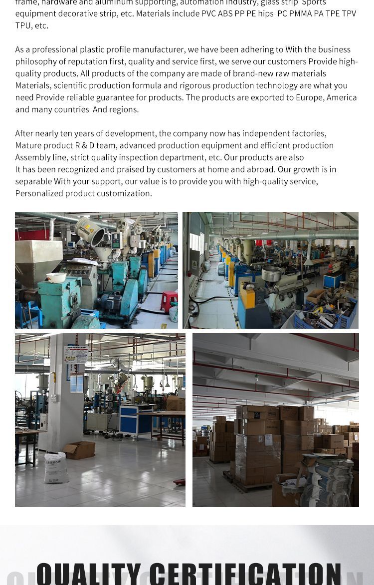ABS ASA Profile Wear-Strip Guide Abrasion Resistant PE Extrusion Guide Wear Strip