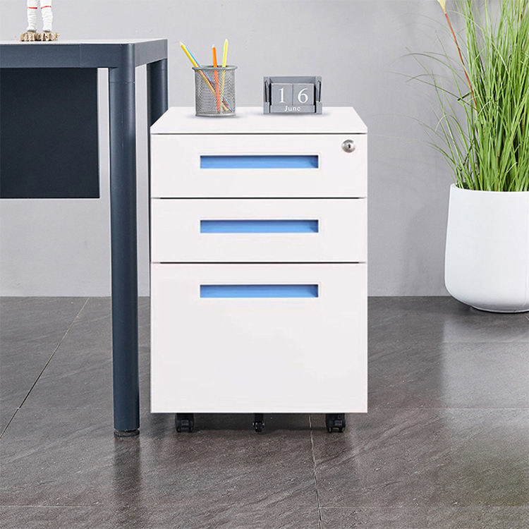 ISO9001 Assembled 3 Drawer Mobile Pedestal Cabinet Office Filing Cabinet