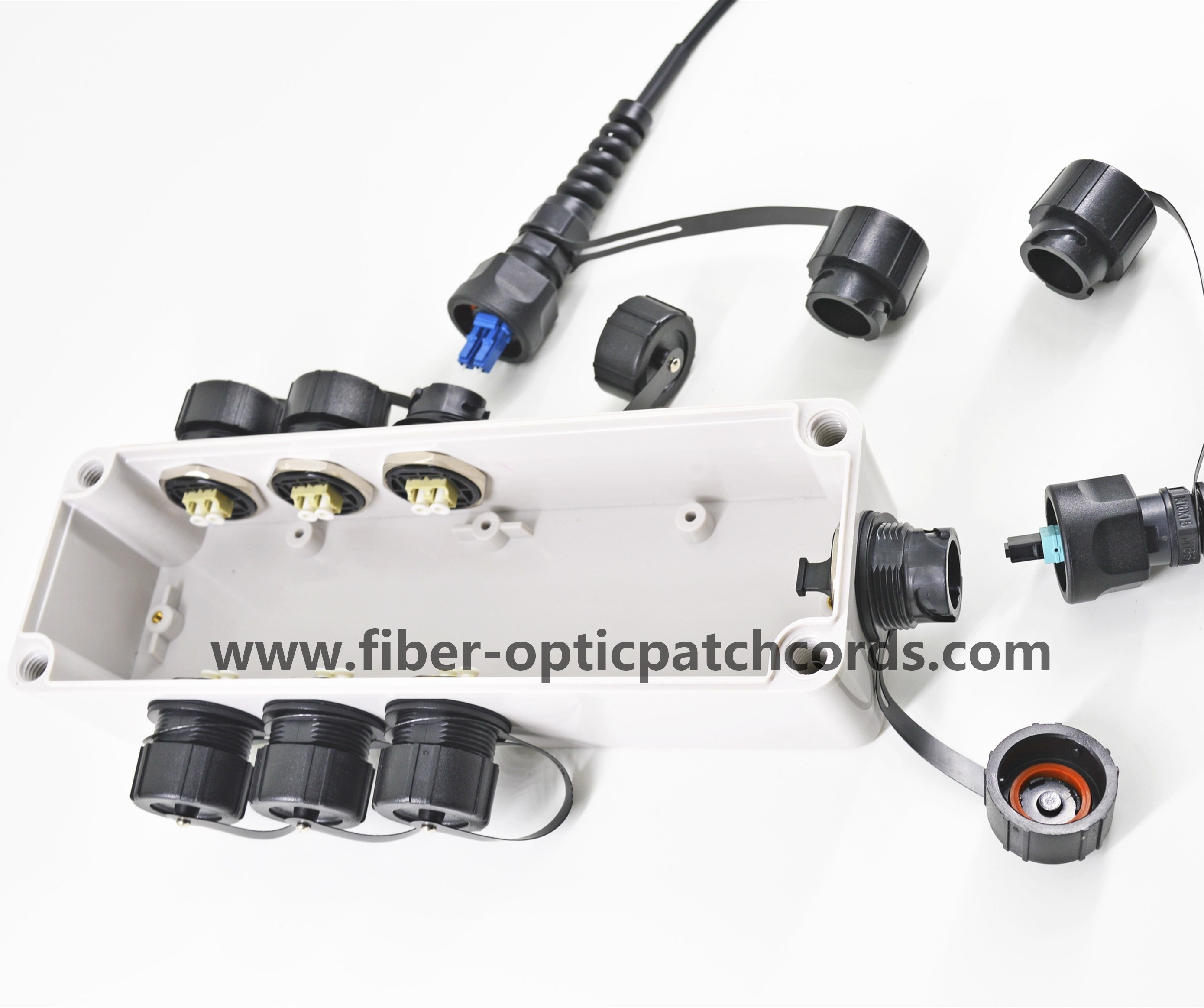 FTTA Waterproof ODVA SC/APC to DLC/UPC Armored Fiber Optic Patch Cord Duplex Single Mode 2 Fiber