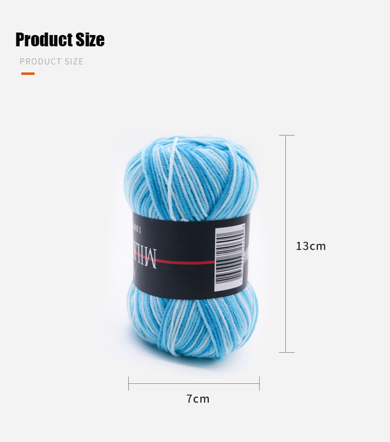 50g Material Multicolored Pure Color Wool Thread Yarn Milk Cotton Knitting Thread Wool
