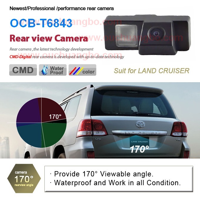 Ouchuangbo Waterproof Night Vision Toyota Land Cruiser camera S/N ratio 48dB OCB-T6843
