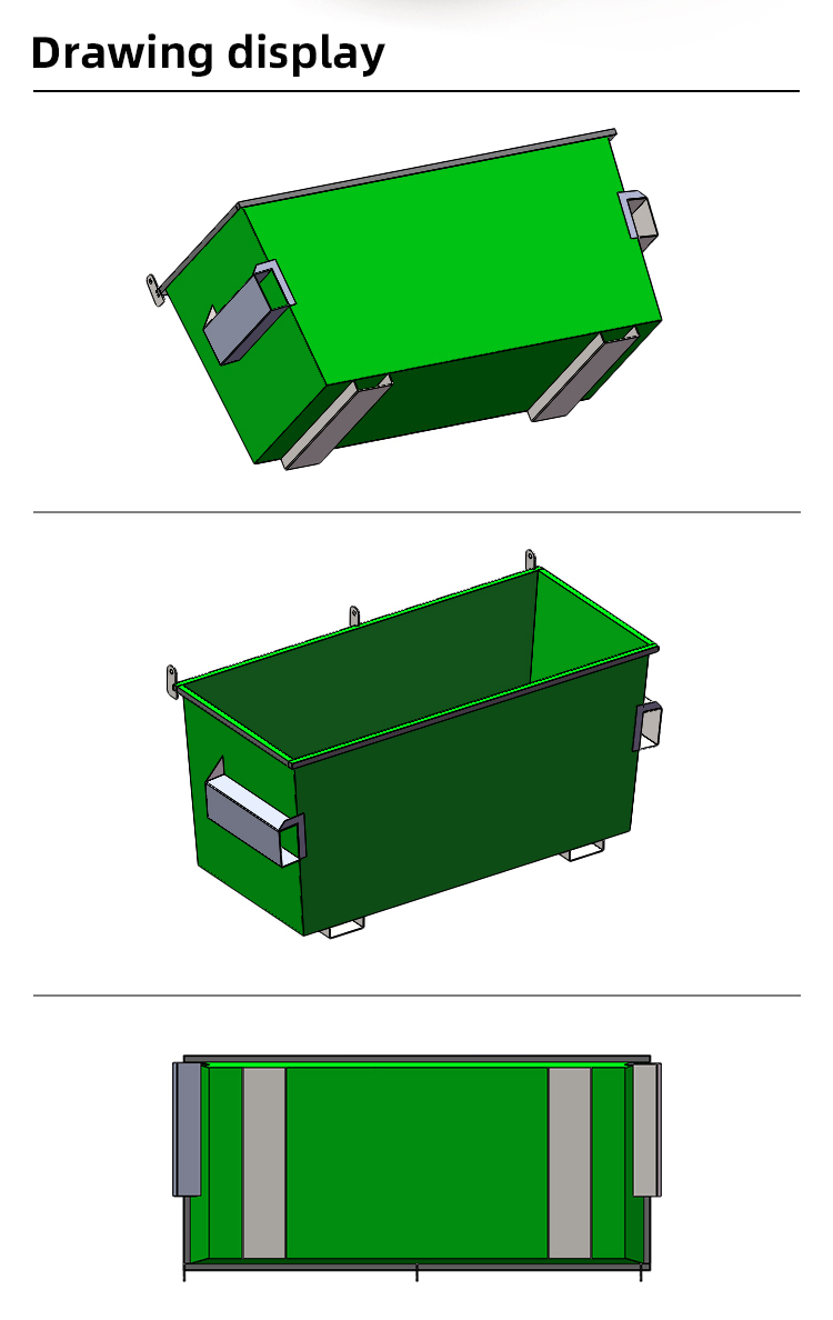 Offshore Boat Shaped Skip Sea Waste Oil Drilling Dumpster Rubbish 6m Skip Bin Bucket Skip