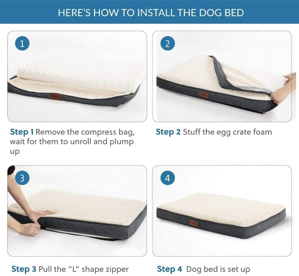 BSCI Suede 6 Inch Memory Foam Dog Bed Dog Bed Non Slip Orthopedic
