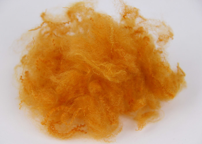 High Strength Regenerated Polyester Fiber , Yellow Synthetic Staple Fibres