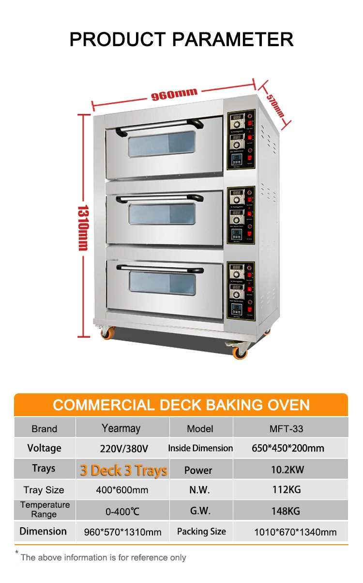 Bakery Equipmen Kitchen Catering Commercial Luxury 1 Layer 1-3 Trays Bread Cake Pizza Baking Machine Oven