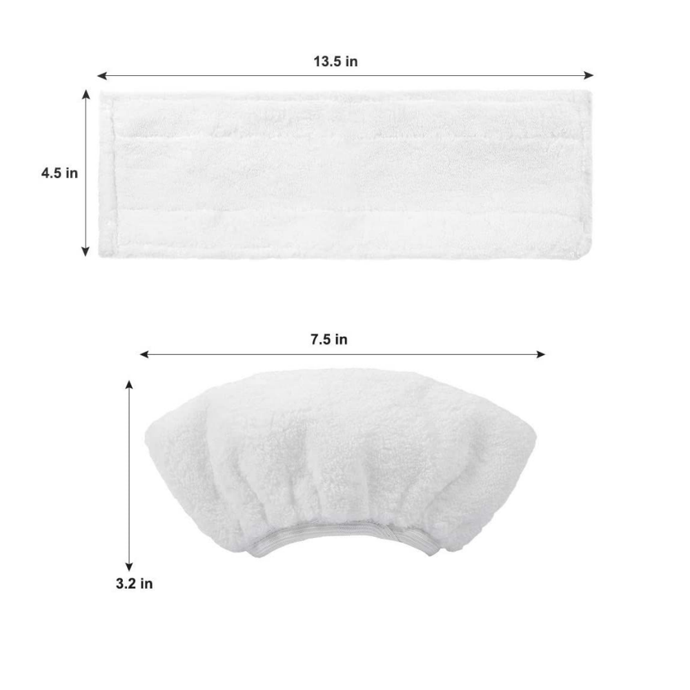 Universal White 13.5 Inch Length Steam Mop Washable Pads