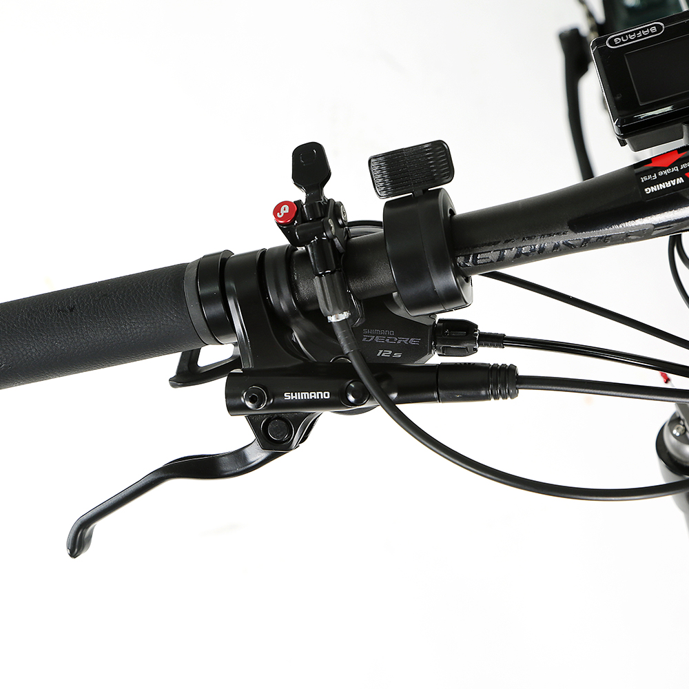 48V Mid Drive Carbon Fiber Thru-Axle Boost Frame Inner Cables Electric Bicycle EM6 Ebike