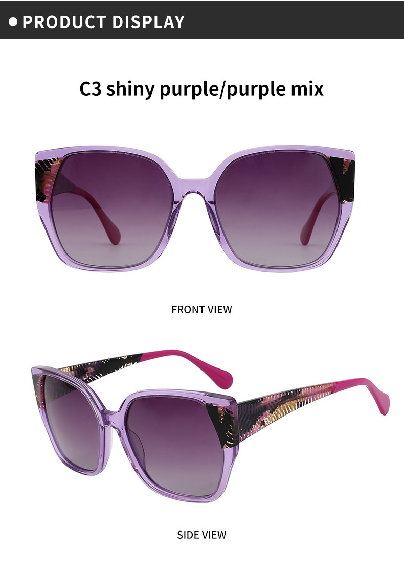 Eco Friendly Polarized Acetate Frame Sunglasses For Women UVA/UVB Blocking