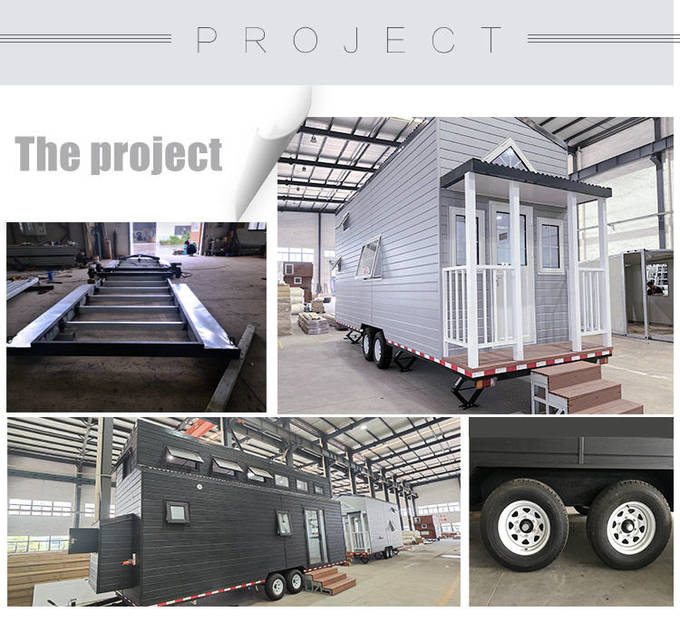 Ready Made Steel Frame Prefab Tiny House With Trailer On Wheels Little Houses For Sale