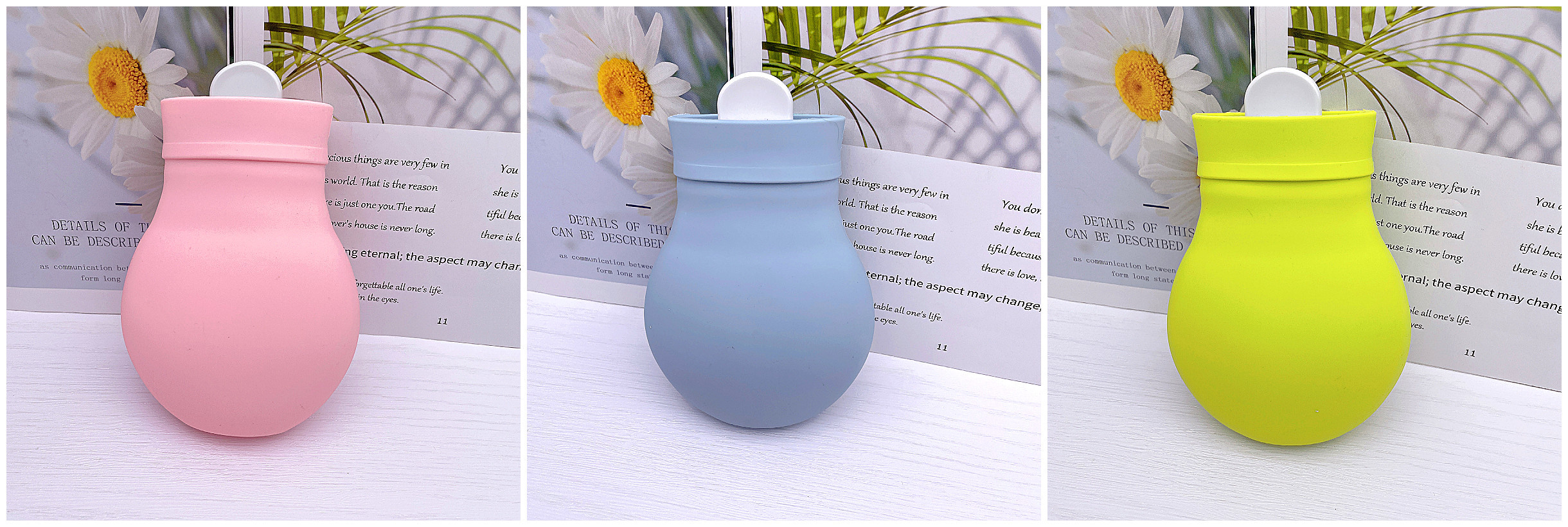 Microwave Heating Silicone Hot Water Bottle Bag With Knit Cover Hot Cold Therapies Back Pain Gift For Girlfriend Mother