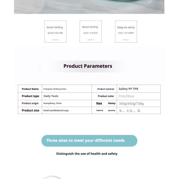 Portable Foldable Plastic Bucket Lightweight Design Easy To Store