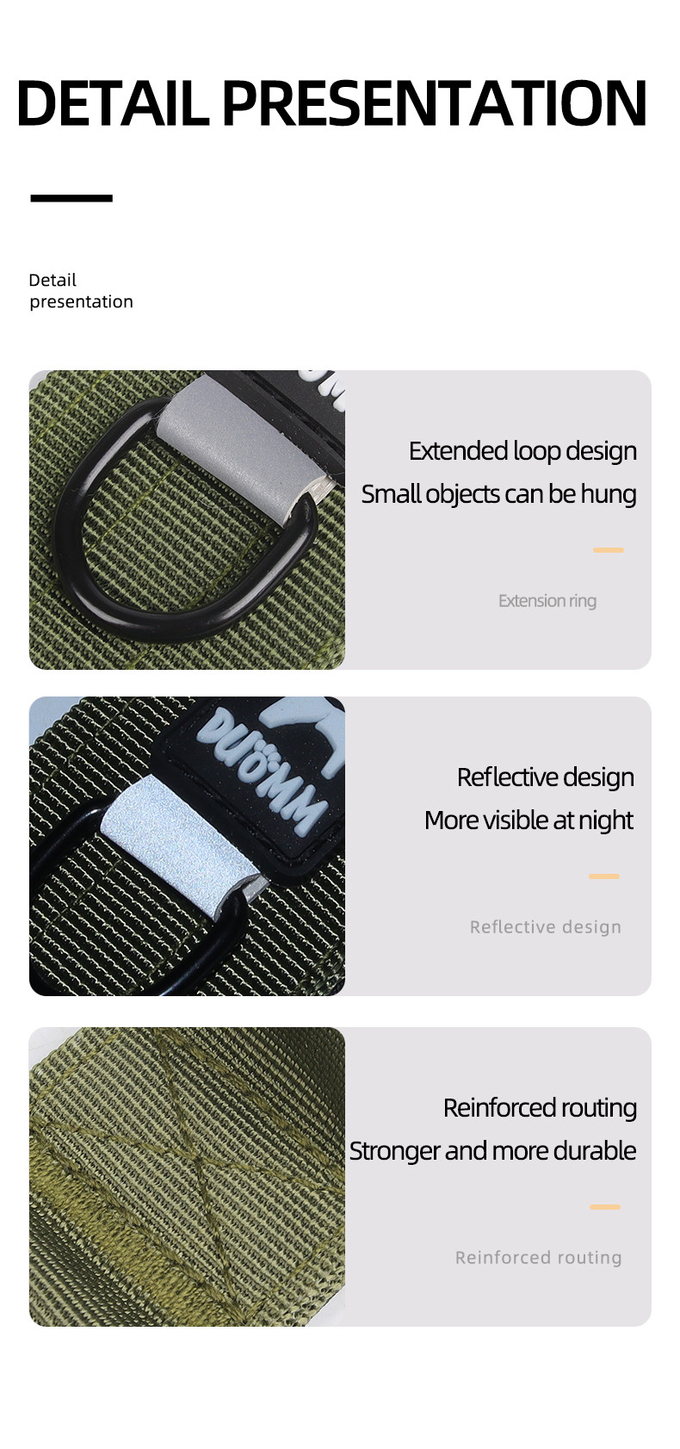 Tactical Dog Collars And Leashes For Medium To Large Dogs In Black